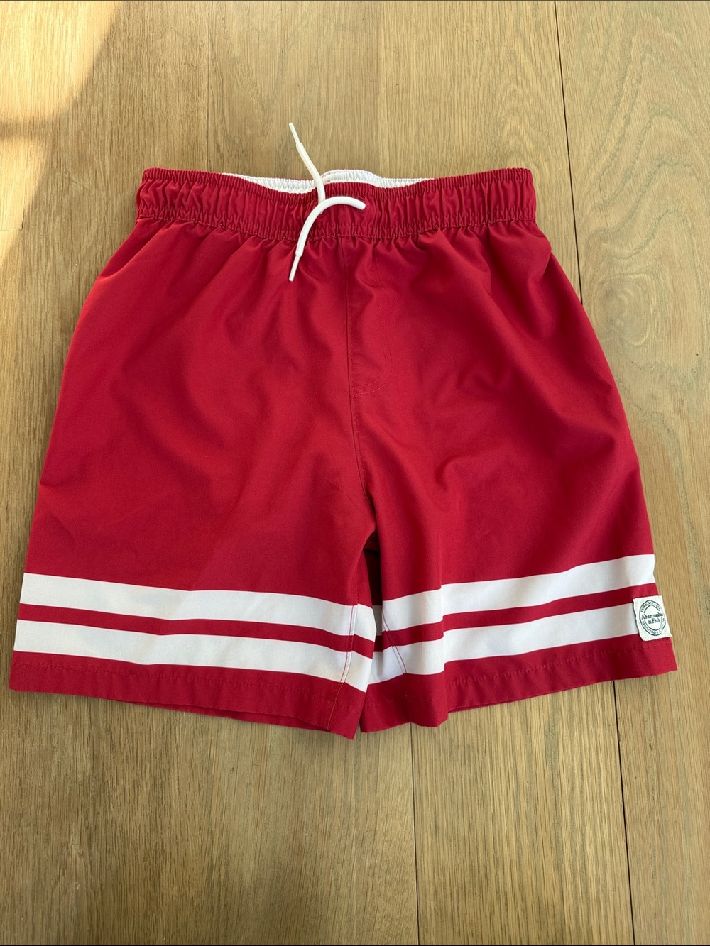 Abercrombie & Fitch Red Kids Shorts with White Stripes